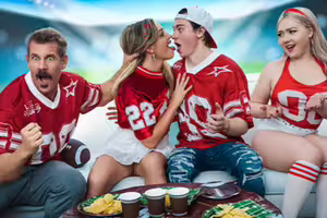 Family Football Sunday Ritual: A Foursome for a Touchdown!  Eva Nyx, Charlie Forde